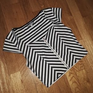 STRIPED CHARLOTTE RUSSE CROP TOP